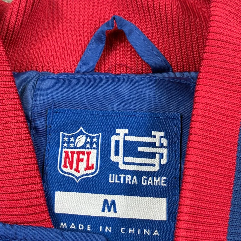 NFL New‎ York Giants Ultra Game Satin Jacket Full Snap Blue Red Mens M